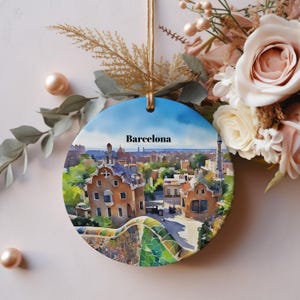 Barcelona Ornament, Christmas Ornament, Barcelona Gift, Travel Christmas Ornament, Christmas Decor, Barcelona Souvenir, Barcelona Travel