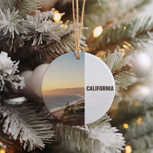 Enfeite da Califórnia, Enfeite de Natal, Presente da Califórnia, Presente de Natal, Decoração de Natal, Lembrança da Califórnia, Viagem à Califórnia