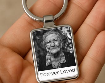 Porte-clés Photo Personnalisable Pour Défunts - Cadeau Commémoratif Gravure Pour Maman, Papa, Grands-parents - Souvenir Photo Personnalisé