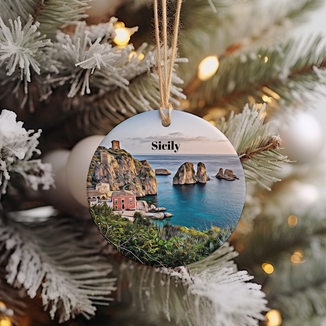 Sicily Christmas Ornament Christmas Gift Sicily Gift Sicily - Etsy