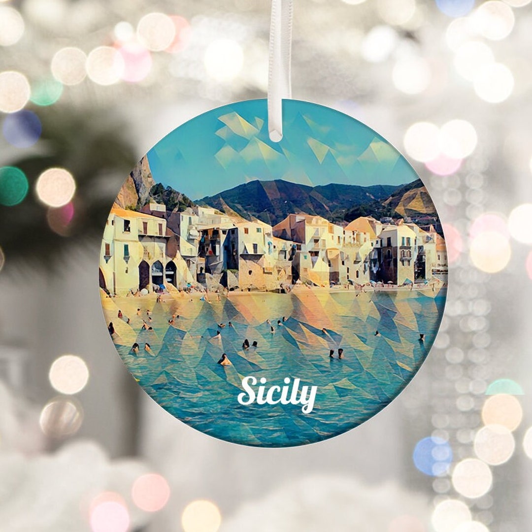 Sicily Ornament, Christmas Ornament, Sicily Gift, Tree Ornament, Sicily