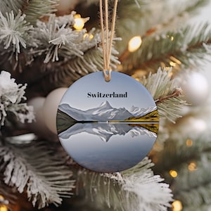 Switzerland Christmas Ornament, Christmas Gift, Switzerland Gift, Switzerland Travel, Christmas Decor, Switzerland Souvenir, Travel Gift