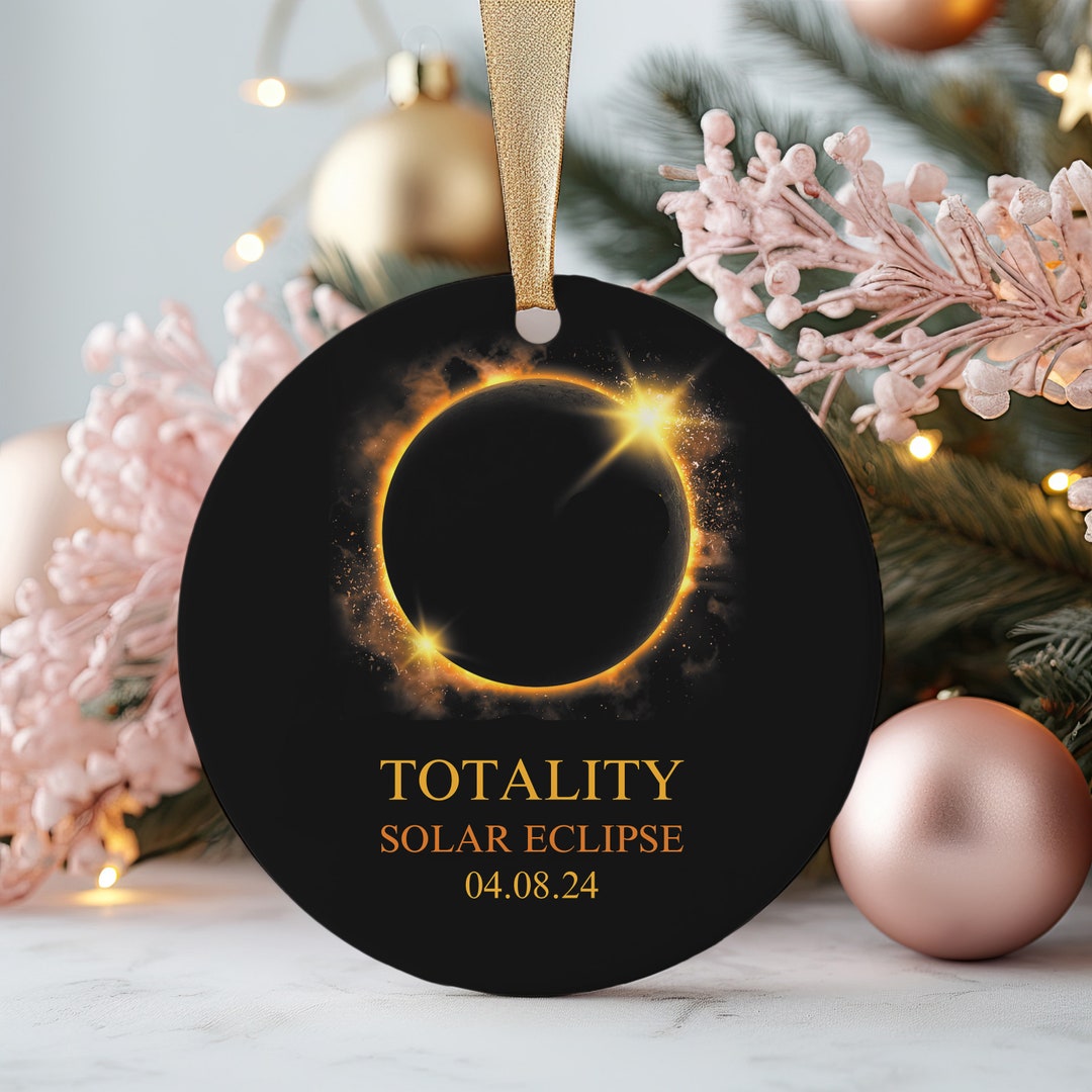 Christmas 2024 Solar Eclipse Keepsake Ornament, Path of Totality, Solar Eclipse 2024 Ornament