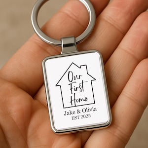 Our First Home Keyring, New Home Keychain, Custom Gift for Homeowners, Housewarming Keepsake, New House Gift, Custom Gift, Realtor Gift