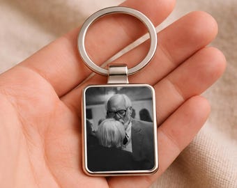Memorial Photo Keychain, Personalized Picture Keepsake, Sympathy Gift