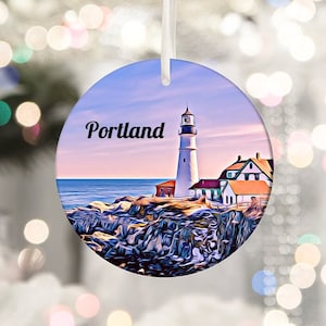 Decorazione di Portland, Decorazione natalizia, Natale a Portland, Decorazione del Maine, Regalo di Natale, Regalo del Maine, Souvenir del Maine, Decorazione per l'albero
