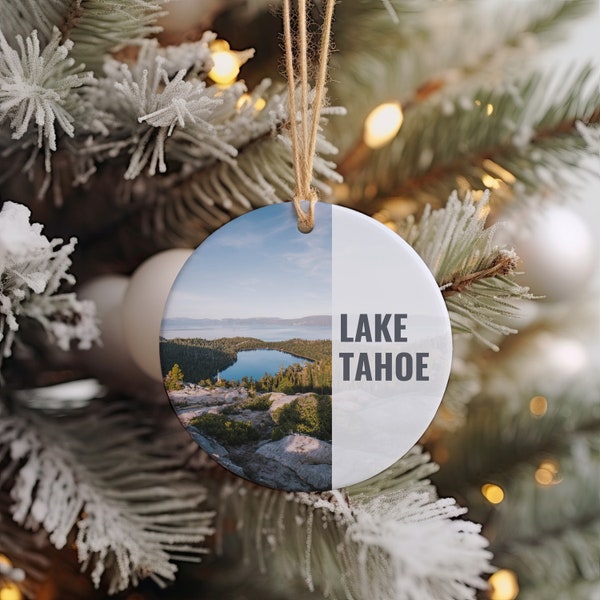 Lake Tahoe Christmas Ornament, Christmas Gift, Lake Tahoe Gift, Lake Tahoe Travel, Christmas Decor, Lake Tahoe Souvenir, Travel Gift