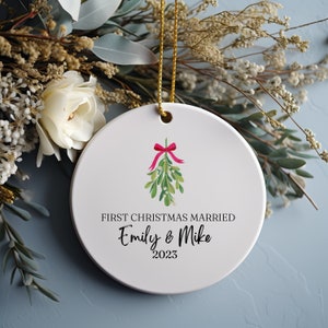 Personalized First Christmas Married Ornament, Married Christmas Ornament, Married Gift, Custom Ornament, Married Ornament Keepsake