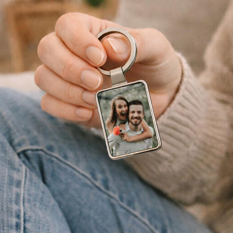 Personalized Photo Keychain, Custom Picture Keychain, Photo Gifts, Personalized Keychain Gift, Anniversary Gift, Unique Couples Gift image 4