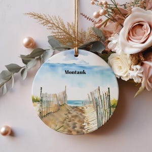 Montauk Christmas Ornament, Unique Montauk Christmas Gift, Long Island Travel, Montauk Souvenir, Gift Exchange, Gift Idea, Travel Gift Idea