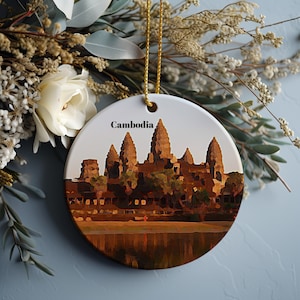 Cambodia Christmas Ornament, Christmas Gift, Cambodia Gift, Cambodia Travel, Christmas Decor, Cambodia Souvenir, Travel Gift, Tree Ornaments
