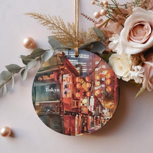 Tokio, adornos de Tokio, Japón, regalo de Navidad único, recuerdo de viaje de Tokio, adorno de viaje, intercambio de regalos, idea de regalo, regalo de viaje, vacaciones