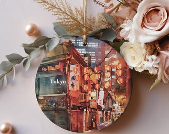 Tokyo, Tokyo Japan Ornaments, Unique Christmas Gift, Tokyo Travel Souvenir, Travel Ornament, Gift Exchange, Gift Idea, Travel Gift, Holiday