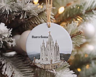 Barcelona Ornament, Christmas Ornament, Barcelona Gift, Christmas Gift, Barcelona Christmas, Barcelona, Barcelona Travel, Christmas Travel