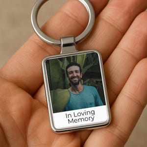 Personalized Memorial Keychain, Custom Photo Remembrance Keepsake, Sympathy Gift, Loss of Loved One Keyring, Memory Gift for Family