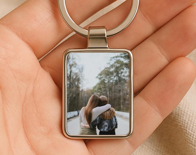 Best Friend Gift, Custom Best Friend Photo Keychain, Personalized Bestie Keepsake, BFF Gift Idea, Friendship Keyring, Custom Picture Gift