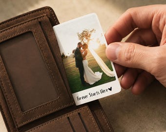 Wedding Gift for Groom, Personalized Photo Wallet Card, Custom Gift from Bride