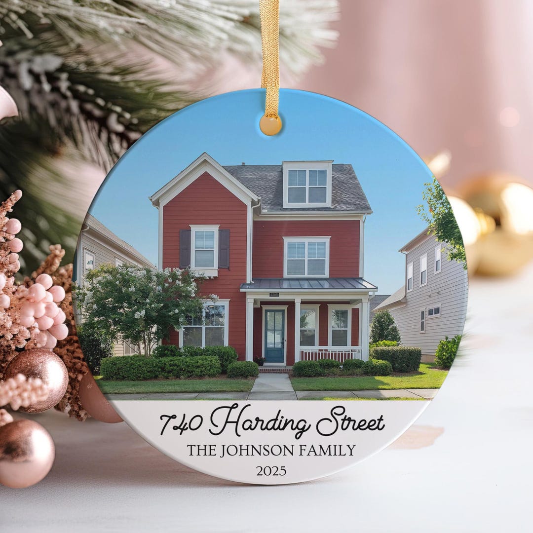Custom House Photo Ornament, New Home Keepsake, Personalized Address ...