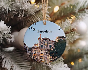 Barcelona Ornament, Christmas Ornament, Barcelona Gift, Christmas Gift, Barcelona Christmas, Barcelona, Barcelona Travel, Christmas Travel