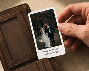 Gift for Groom from Bride, Personalized Photo Wallet Card, Wedding Day Gift