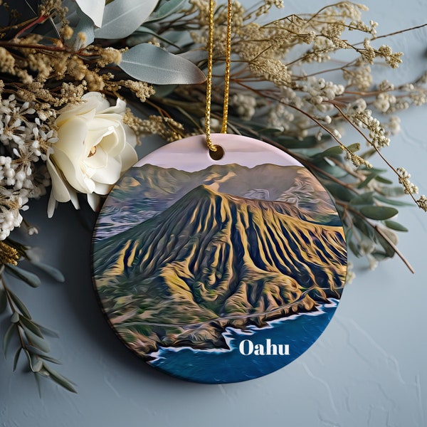 Oahu Ornament, Christmas Ornament, Oahu Gift, Christmas Gift, Oahu Christmas, Oahu, Oahu Travel, Oahu Souvenir, Christmas Decor, Christmas