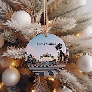 Santa Monica Ornament, Christmas Ornament, Santa Monica Gift, Christmas Gift, Santa Monica Christmas, Santa Monica, Santa Monica Travel