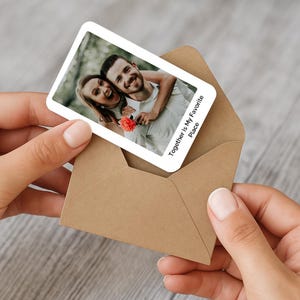 Cadeau voor vriend, echtgenoot, aangepaste fotokaart metalen portemonnee, foto jubileumcadeau voor hem of haar, cadeau voor stel