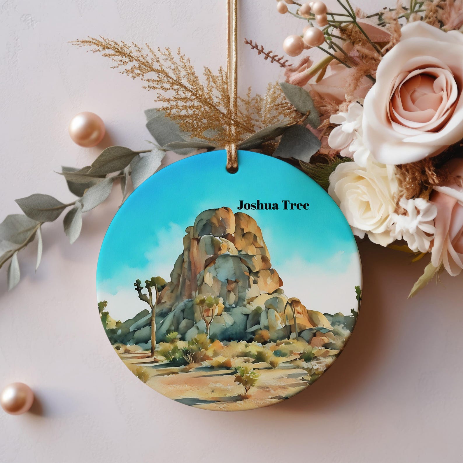 Joshua Tree Travel Christmas Ornament, Christmas Gift for Travelers