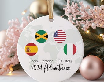 Travel Adventure Ornament, Traveling Christmas Ornament, Travel Ornament Gift, Travel Gift, Christmas Gift, Gift Exchange, Traveler's Gift