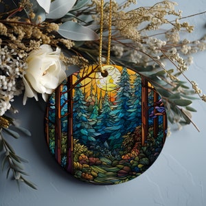 Wilderness Forest Christmas Ornament, Nature Gift, Christmas Decoration, Holiday Gift Idea, Heirloom Keepsake, Hiking Outdoors Decorations