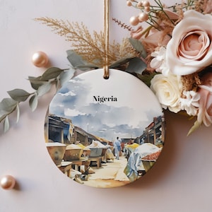 Nigeria Ornament, Christmas Ornament, Nigeria Gift, Travel Christmas Ornament, Christmas Decor, Nigeria Souvenir, Nigeria Travel