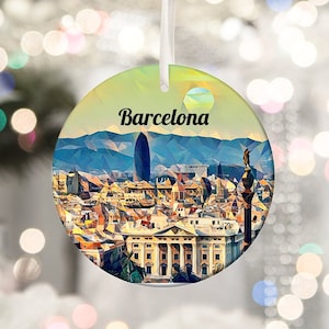 Barcelona Ornament, Barcelona Gift, Christmas Ornament, Barcelona Christmas, Tree Ornament, Christmas Gift, Housewarming Gift, Spain, Travel