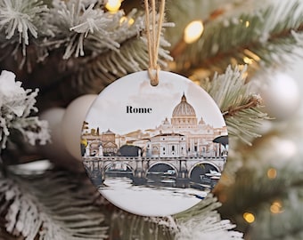 Rome Christmas Ornament, Christmas Gift, Rome Gift, Rome Travel, Christmas Decor, Rome Souvenir, Travel Gift, Tree Ornaments