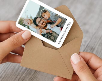 Custom Photo Wallet Card for Dad, Father’s Day Gift for Husband, Father, or Stepdad, Personalized Card from Kids, Son or Daughter