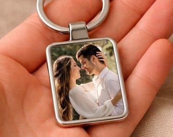 Personalized Photo Keychain, Gift for Girlfriend, Custom Picture Keychain