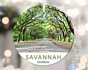 Savannah Ornament, Savannah Christmas, Savannah Gift, Christmas Ornament, Tree Ornament, Christmas Gift, Housewarming Gift, Georgia, Travel