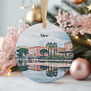 Nice Ornament, Christmas Ornament, Nice Gift, Christmas Gift, Christmas Decor, Nice Souvenir, Nice Travel, Travel Gift, Xmas Tree