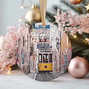Adorno navideño de Lisboa, regalo de Lisboa, regalo de Navidad, Navidad en Lisboa, Lisboa, viajes a Lisboa, viajes de Navidad, decoración navideña