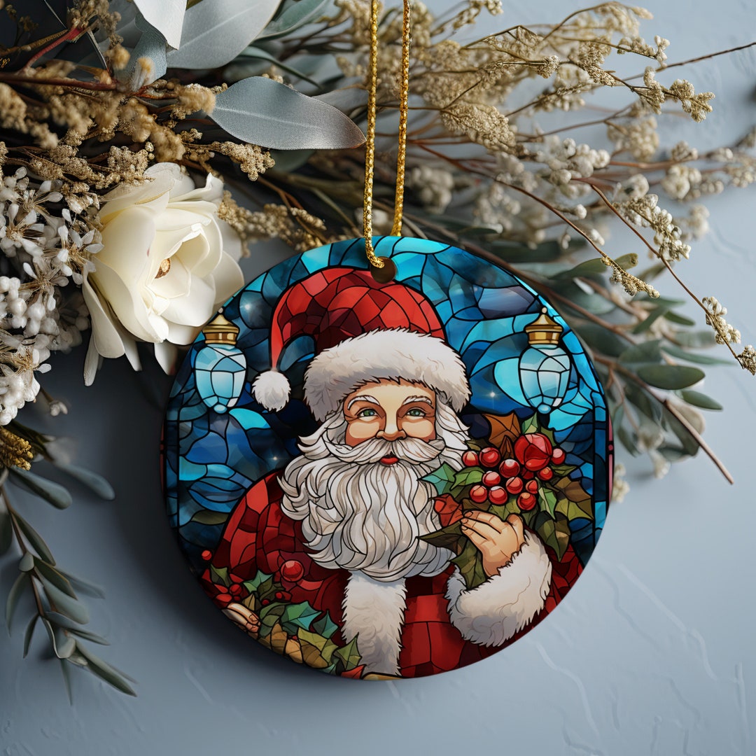 Santa Christmas Ornament, Christmas Decoration, Holiday Gift Idea, Heirloom Keepsake, Tree