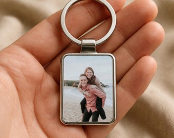 Custom Photo Keychain, Personalized Picture Gift for Boyfriend, Romantic Keepsake Gift