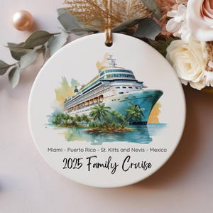 Cruise Vacation Ornament, Christmas Ornament, Travel Souvenir, Personalized Cruise Gift, Cruise Keepsake, Gift Exchange, Traveler's Gift