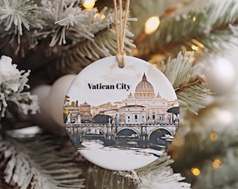 Vatican City Christmas Ornament, Christmas Gift, Vatican City Gift, Vatican City Travel, Christmas Decor, Vatican City Souvenir, Travel Gift