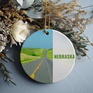 Nebraska Ornament, Christmas Ornament, Nebraska Gift, Christmas Gift, Christmas Decor, Nebraska Souvenir, Nebraska Travel, Travel Gift