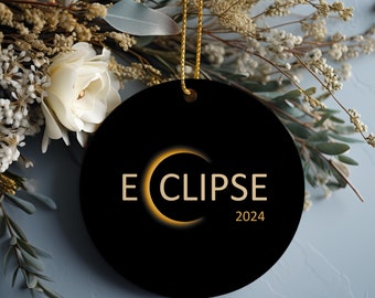 Solar Eclipse Ornament 2024, 2024 Total Solar Eclipse Ornament, Solar Eclipse, Solar Eclipse Souvenir, April 8th Gift, Unique Gift, Eclipse