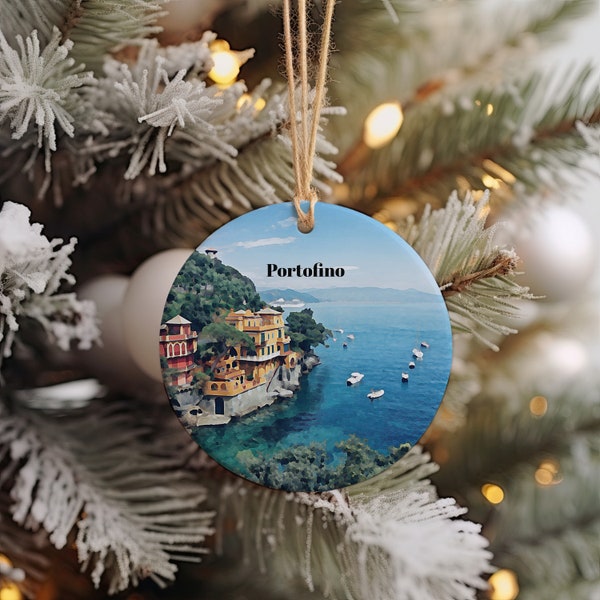 Portofino Ornament, Christmas Ornament, Portofino Gift, Christmas Gift, Portofino Christmas, Portofino, Portofino Travel, Christmas Travel