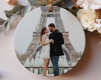 Picture Ornament, Custom Christmas Ornament, Couples Ornaments, Personalized Photo Ornament, Ceramic, Holiday Decor, Unique Christmas Gift