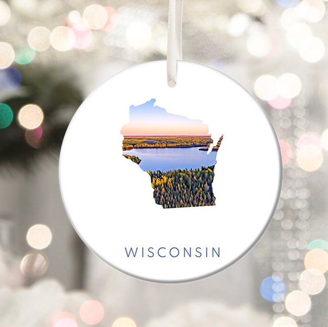 Wisconsin Ornament, Christmas Ornament, Wisconsin Christmas, Christmas