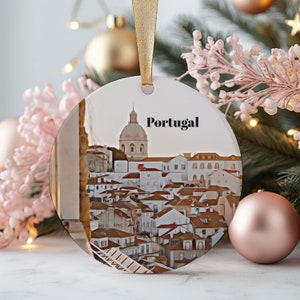 Adorno navideño de Portugal, regalo de Navidad, regalo de Portugal, viaje a Portugal, decoración navideña, recuerdo de Portugal, regalo de viaje, adornos para árboles