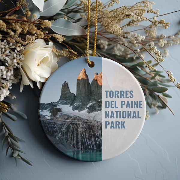Torres Del Paine National Park Ornament, Christmas Ornament, Torres Del Paine National Park Gift, Christmas Gift, Christmas Decor