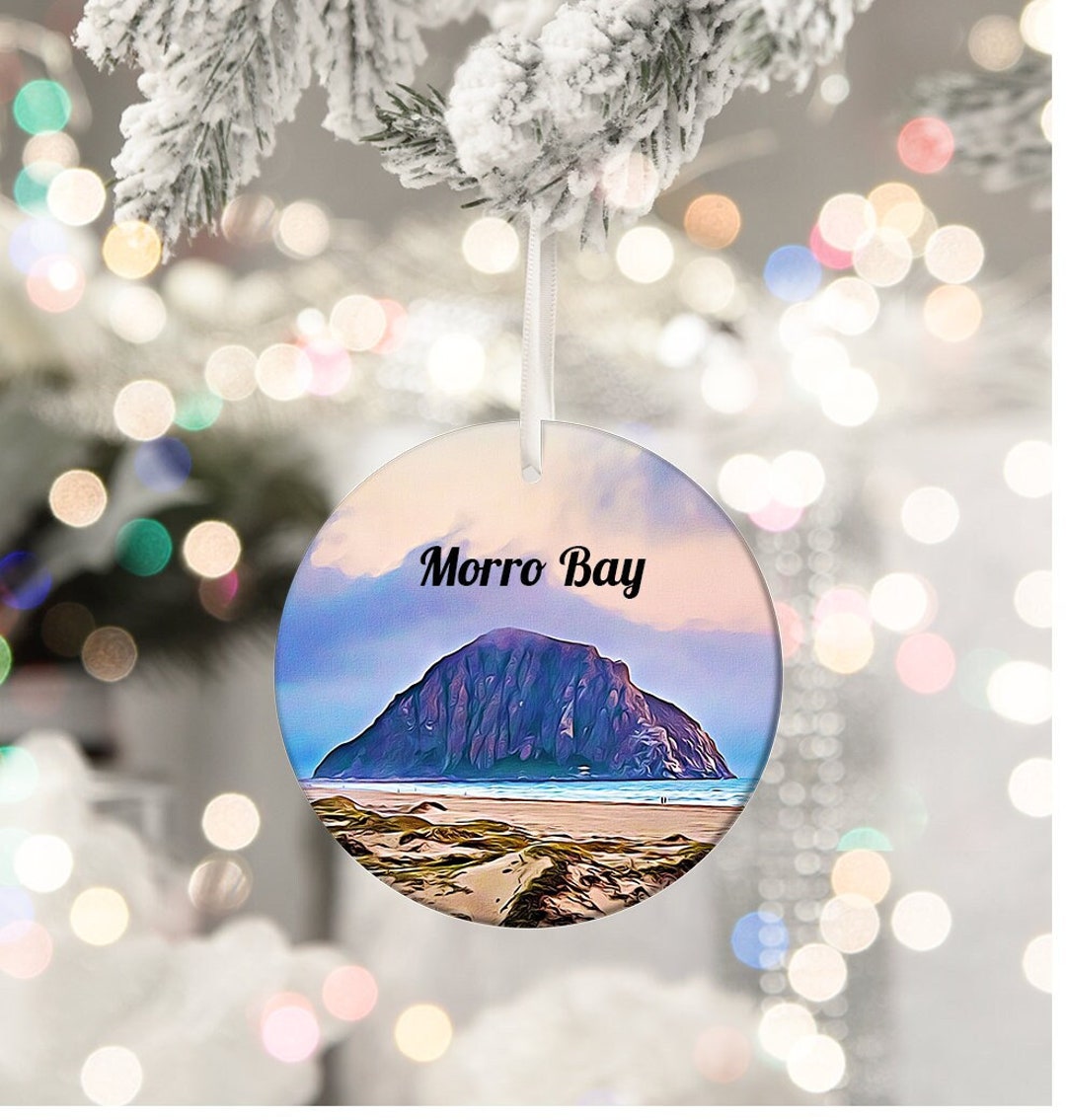 Morro Bay Ornament, Tree Ornament, Morro Bay Gift, Christmas Ornament